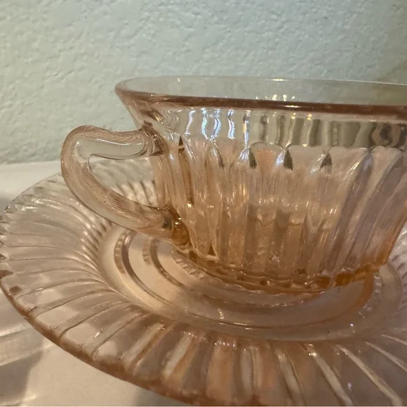 Queen Mary Depression
Glass Teacup and Saucer Set - Picture 4 of 9